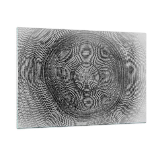 Obraz na szkle - Znak czasu - 120x80cm - Drzewo Pień Słoje Drzewa - Nowoczesny szklany obraz na ścianę do salonu do sypialni ARTTOR ARTTOR