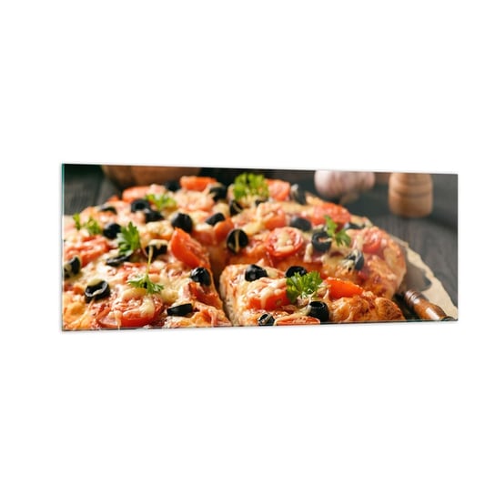 Obraz na szkle - Znów ci się upiekło - 140x50cm - Gastronomia Pizza Pomidor - Nowoczesny szklany obraz do salonu do sypialni ARTTOR ARTTOR