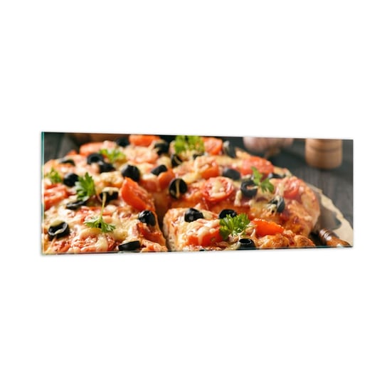 Obraz na szkle - Znów ci się upiekło - 90x30cm - Gastronomia Pizza Pomidor - Nowoczesny szklany obraz do salonu do sypialni ARTTOR ARTTOR