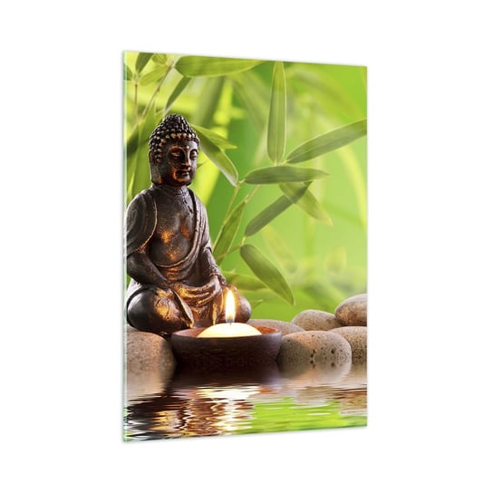 Obraz na szkle - Życie jest piękne - 50x70cm - Budda Bambus Spa - Nowoczesny szklany obraz do salonu do sypialni ARTTOR ARTTOR