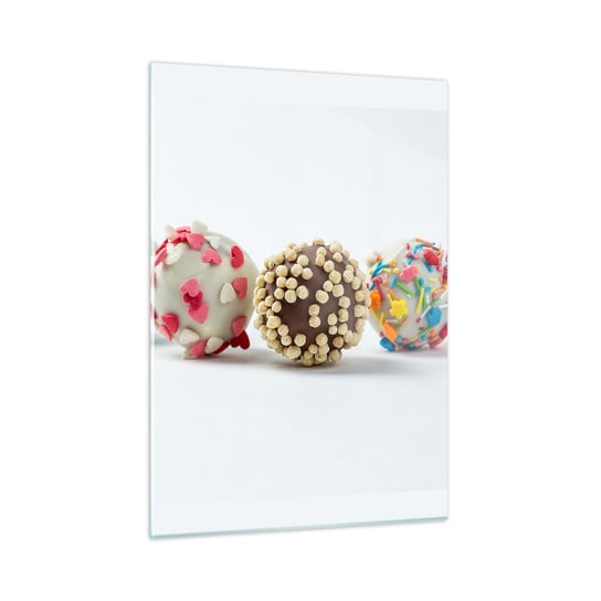 Obraz na szkle - Życie może być słodkie - 50x70cm - Słodycze Cukierki Kolorowe Lizaki - Nowoczesny szklany obraz do salonu do sypialni ARTTOR ARTTOR