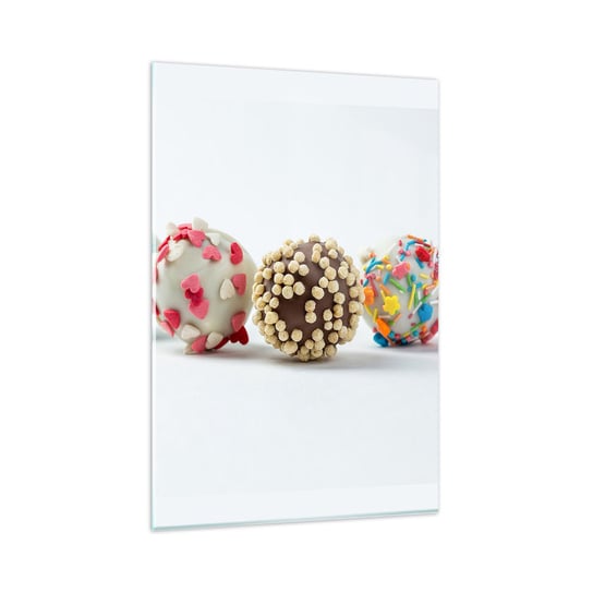 Obraz na szkle - Życie może być słodkie - 80x120cm - Słodycze Cukierki Kolorowe Lizaki - Nowoczesny szklany obraz na ścianę do salonu do sypialni ARTTOR ARTTOR