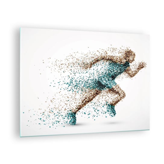 Obraz na szkle - Życie to bieg - 70x50cm - Sport Biegacz Grafika - Nowoczesny szklany obraz do salonu do sypialni ARTTOR ARTTOR