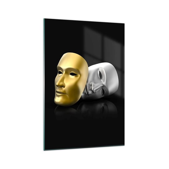 Obraz na szkle - Życie to jest teatr - 70x100cm - Maska Sztuka Teatr - Nowoczesny foto szklany obraz do salonu do sypialni ARTTOR ARTTOR