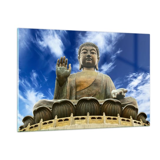 Obraz na szkle - Żyj bez strachu - 120x80cm - Budda Religia Azja - Nowoczesny szklany obraz na ścianę do salonu do sypialni ARTTOR ARTTOR