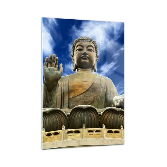 Obraz na szkle - Żyj bez strachu - 50x70cm - Budda Religia Azja - Nowoczesny szklany obraz do salonu do sypialni ARTTOR ARTTOR