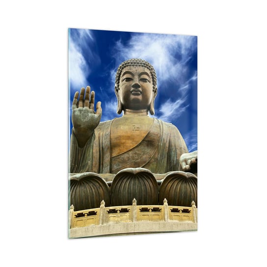 Obraz na szkle - Żyj bez strachu - 80x120cm - Budda Religia Azja - Nowoczesny szklany obraz na ścianę do salonu do sypialni ARTTOR ARTTOR