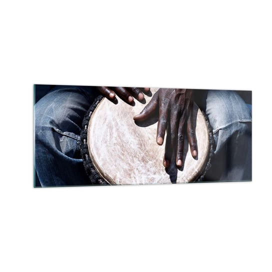 Obraz na szkle - Żyj w swoim rytmie - 100x40cm - Bęben Muzyka Afryka - Nowoczesny foto szklany obraz do salonu do sypialni ARTTOR ARTTOR
