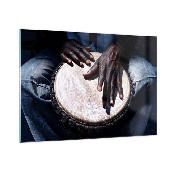 Obraz na szkle - Żyj w swoim rytmie - 100x70cm - Bęben Muzyka Afryka - Nowoczesny foto szklany obraz do salonu do sypialni ARTTOR ARTTOR