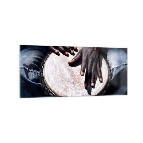 Obraz na szkle - Żyj w swoim rytmie - 120x50cm - Bęben Muzyka Afryka - Nowoczesny szklany obraz na ścianę do salonu do sypialni ARTTOR ARTTOR