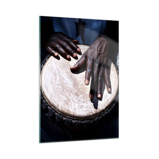 Obraz na szkle - Żyj w swoim rytmie - 50x70cm - Bęben Muzyka Afryka - Nowoczesny szklany obraz do salonu do sypialni ARTTOR ARTTOR