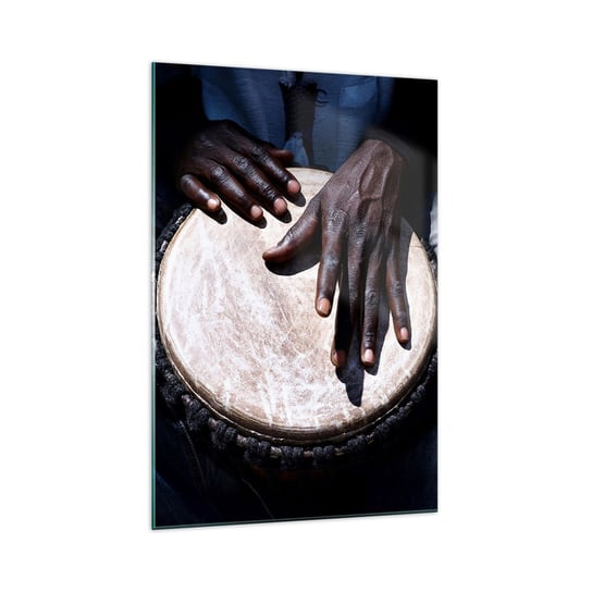Obraz na szkle - Żyj w swoim rytmie - 70x100cm - Bęben Muzyka Afryka - Nowoczesny foto szklany obraz do salonu do sypialni ARTTOR ARTTOR