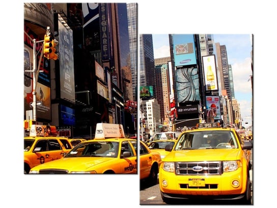 Obraz New York Taxi - Prayitno, 2 elementy, 80x70 cm Oobrazy