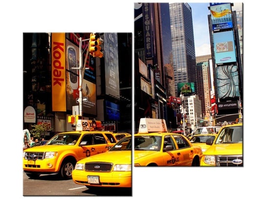 Obraz New York Taxi - Prayitno, 2 elementy, 80x70 cm Oobrazy