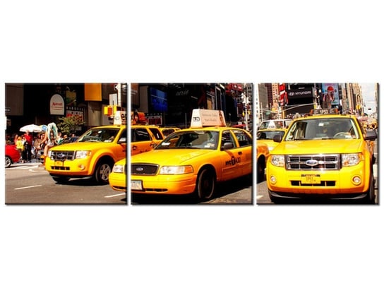 Obraz New York Taxi - Prayitno, 3 elementy, 120x40 cm Oobrazy