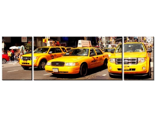 Obraz New York Taxi - Prayitno, 3 elementy, 170x50 cm Oobrazy