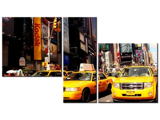 Obraz New York Taxi - Prayitno, 3 elementy, 90x50 cm Oobrazy