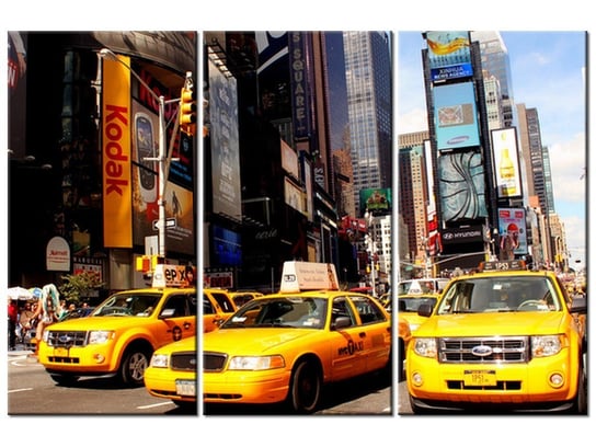 Obraz New York Taxi - Prayitno, 3 elementy, 90x60 cm Oobrazy