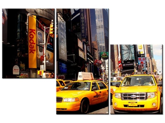 Obraz New York Taxi - Prayitno, 3 elementy, 90x60 cm Oobrazy