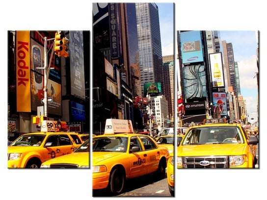 Obraz New York Taxi - Prayitno, 3 elementy, 90x70 cm Oobrazy