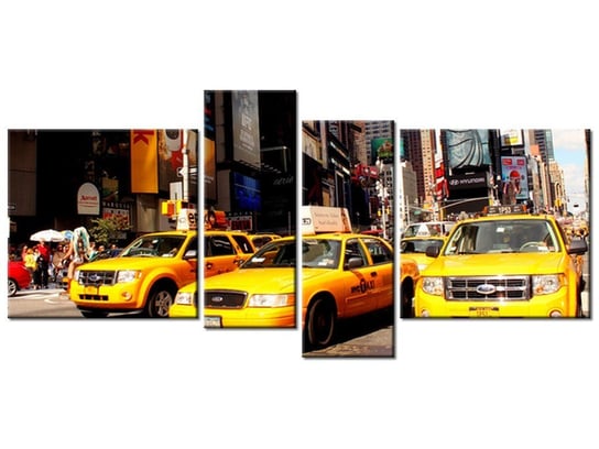 Obraz New York Taxi - Prayitno, 4 elementy, 120x55 cm Oobrazy