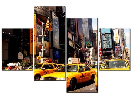 Obraz New York Taxi - Prayitno, 4 elementy, 120x80 cm Oobrazy