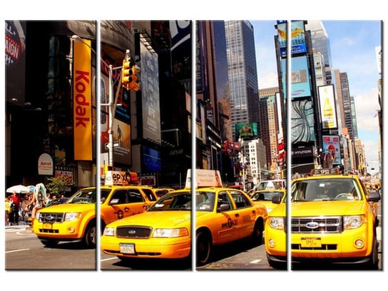 Obraz New York Taxi - Prayitno, 4 elementy, 120x80 cm Oobrazy