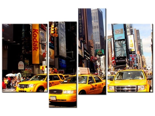 Obraz, New York Taxi - Prayitno, 4 elementy, 130x85 cm Oobrazy