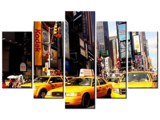 Obraz New York Taxi - Prayitno, 5 elementów, 100x63 cm Oobrazy