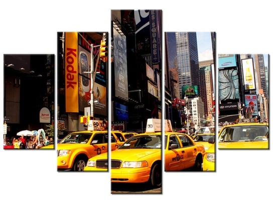 Obraz New York Taxi - Prayitno, 5 elementów, 150x105 cm Oobrazy