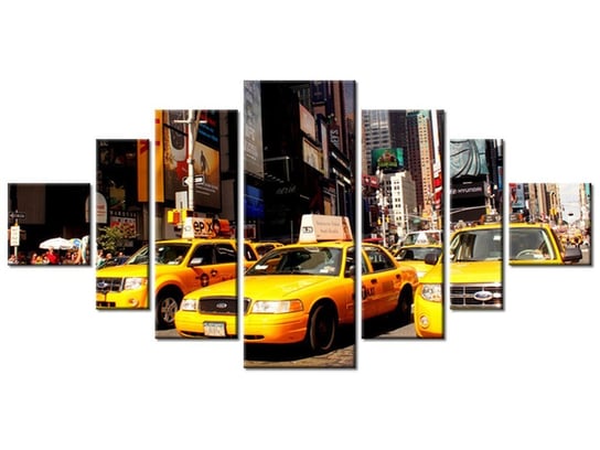 Obraz New York Taxi - Prayitno, 7 elementów, 200x100 cm Oobrazy