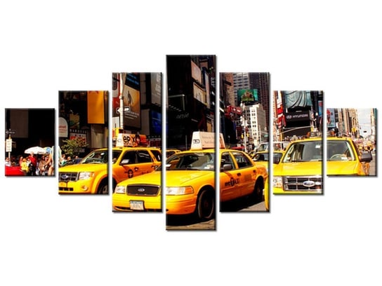 Obraz New York Taxi - Prayitno, 7 elementów, 210x100 cm Oobrazy