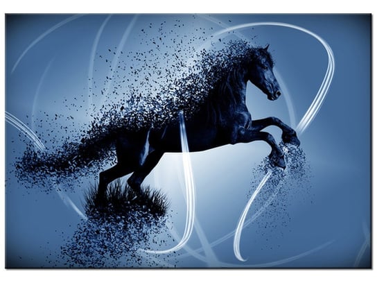 Obraz Niebieski koń fragmentaryzacja - Jakub Banaś, 100x70 cm Oobrazy