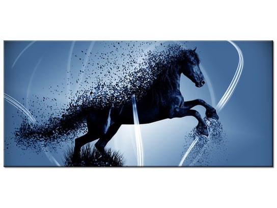 Obraz Niebieski koń fragmentaryzacja - Jakub Banaś, 115x55 cm Oobrazy