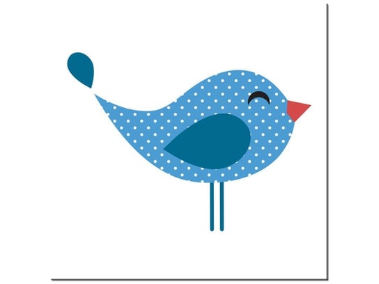 Obraz Niebieski ptaszek w kropki, 40x40 cm Oobrazy