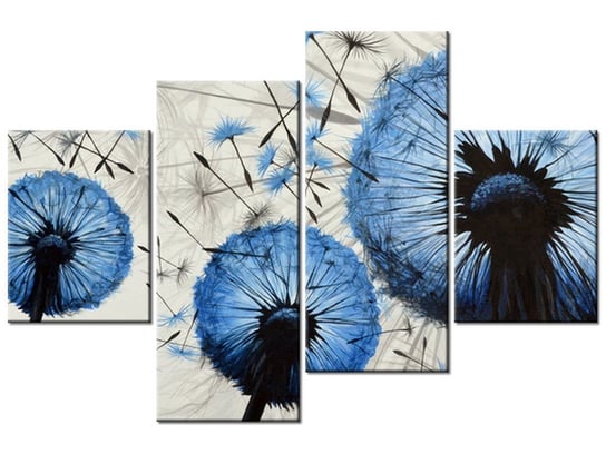 Obraz Niebieskie dmuchawce, 4 elementy, 120x80 cm Oobrazy
