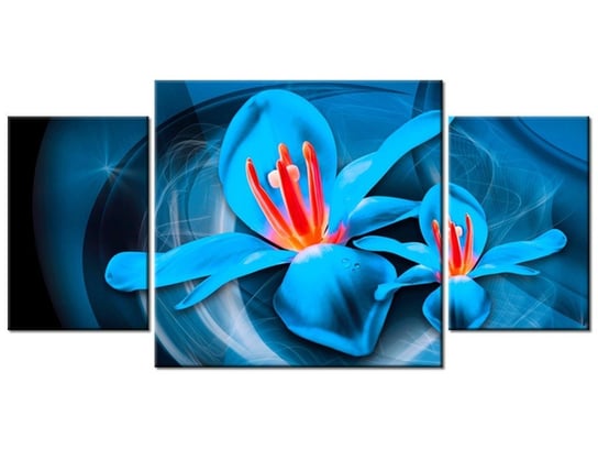 Obraz Niebieskie kosmiczne kwiaty - Jakub Banaś, 3 elementy, 80x40 cm Oobrazy