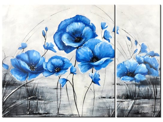 Obraz Niebieskie Maki, 2 elementy, 70x50 cm Oobrazy