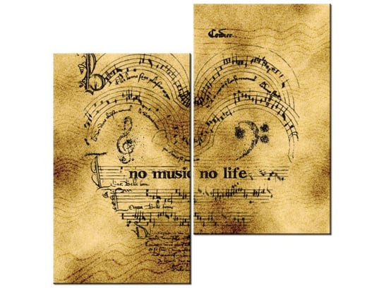 Obraz No music no life, 2 elementy, 60x60 cm Oobrazy