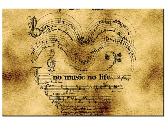 Obraz No music no life, 30x20 cm Oobrazy