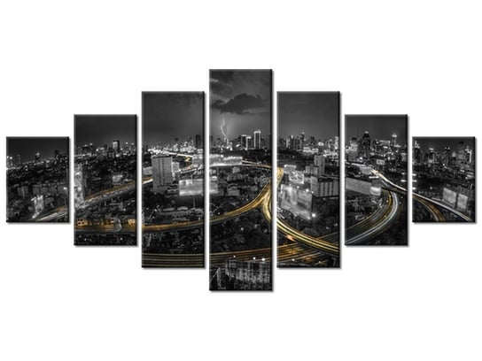 Obraz, Noc w Bangkoku, 7 elementów, 210x100 cm Oobrazy