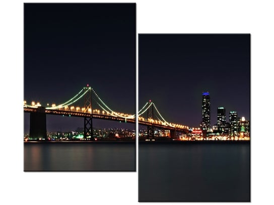 Obraz Nocne zdjęcie mostu - Tanel Teemusk, 2 elementy, 80x70 cm Oobrazy