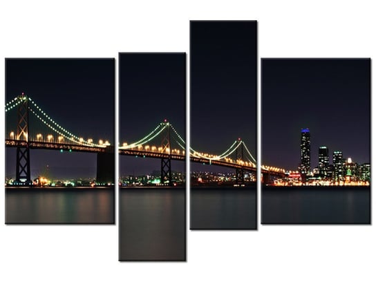 Obraz Nocne zdjęcie mostu - Tanel Teemusk, 4 elementy, 130x85 cm Oobrazy