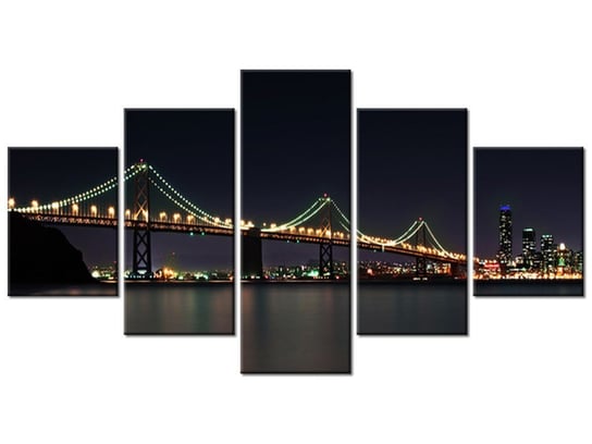 Obraz Nocne zdjęcie mostu - Tanel Teemusk, 5 elementów, 150x80 cm Oobrazy