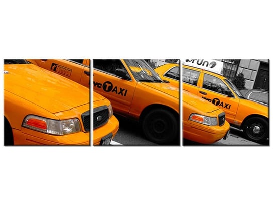Obraz Nowojorskie taksówki - Ian Muttoo, 3 elementy, 150x50 cm Oobrazy
