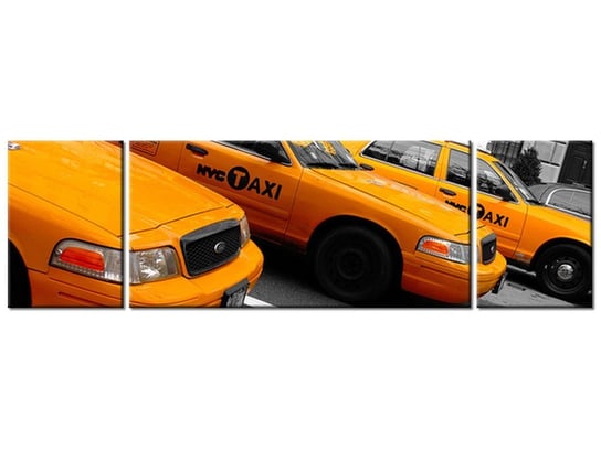 Obraz Nowojorskie taksówki - Ian Muttoo, 3 elementy, 170x50 cm Oobrazy