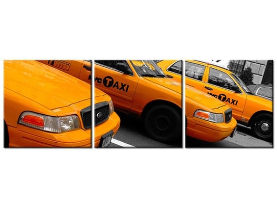 Obraz Nowojorskie taksówki - Ian Muttoo, 3 elementy, 90x30 cm Oobrazy