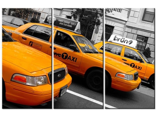 Obraz Nowojorskie taksówki - Ian Muttoo, 3 elementy, 90x60 cm Oobrazy