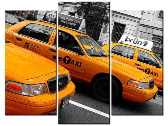 Obraz Nowojorskie taksówki - Ian Muttoo, 3 elementy, 90x70 cm Oobrazy