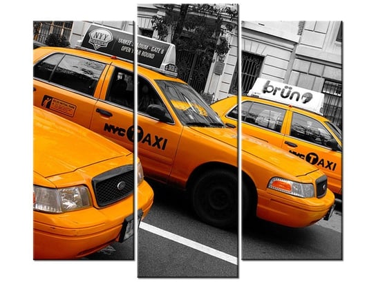 Obraz Nowojorskie taksówki - Ian Muttoo, 3 elementy, 90x80 cm Oobrazy